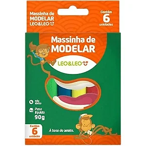 Massinha de Modelar 90G 6 CORES AMIDO - LEOELEO