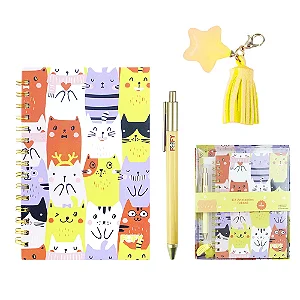 Kit anotação FELINOS - CAIXA 3 PEÇAS - FOFY