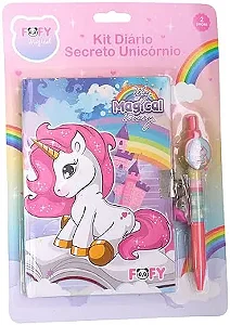 Diário secreto Unicornio - KIt 2 peças - FOFY