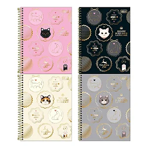 Caderno CD COLEGIAL P CATS 1M 60F - UND SORTIDA - TILIBRA