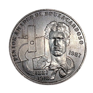 Moeda Moeda 100 Escudos Portugal 1987 - 100º Aniversário Nascimento de Amadeo de Souza Cardoso
