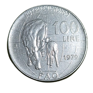 Moeda de 100 Liras Italianas - Ano 1979 (FAO)