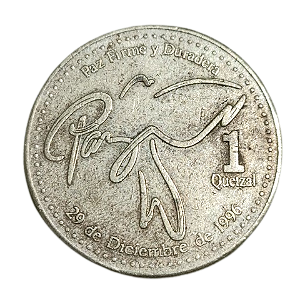 Moeda 1 Quetzal da Guatemala - Edição Comemorativa 2000
