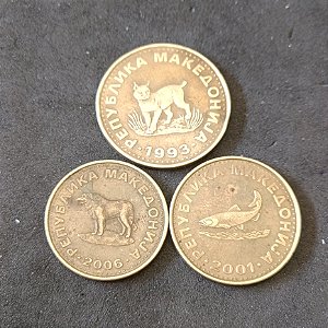 Conjunto de Moedas da Macedônia - Edição Fauna