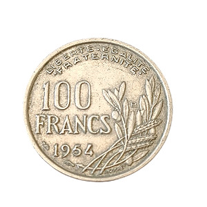 Moeda de 100 Francos de 1954 - França
