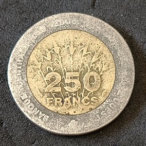 Moeda de 250 Francos da África Ocidental BC