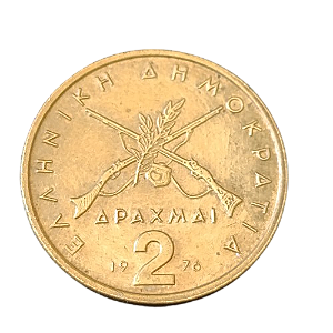 Moeda de 2 Dracmas 1976 - Grécia