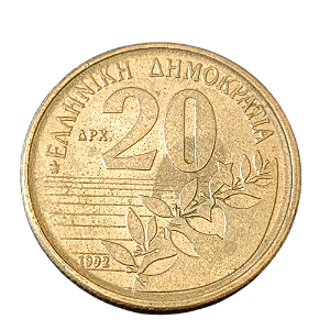 Moeda de 20 Dracmas de 1992 - Grécia