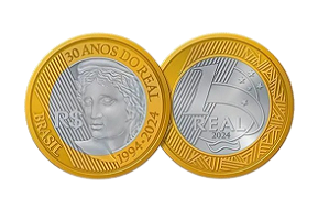Moeda Comemorativa 30 Anos do Plano Real 2024