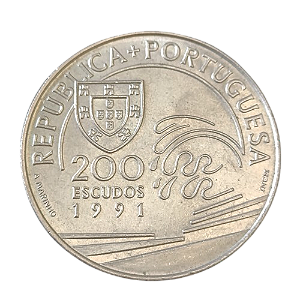Moeda 200 escudos 1991 - Série dos Descobrimentos - Colombo e Portugal
