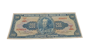 Cédula 200 Cruzeiros 1ª Estampa D. Pedro I - Série 1463 MBC