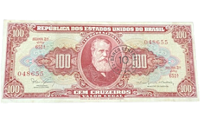 Cédula de 10 Centavos sobre 100 Cruzeiros de D. Pedro II - Escolha a serie