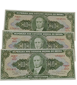 Cédula de 1 Centavo sobre 10 Cruzeiros 2ª Estampa - SOBERBA