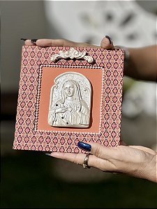 Mini Quadro Sagrado Coração de Maria | 17cm x 16cm