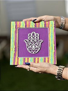Mini Quadro Mão de Fátima | 20cm x 20cm
