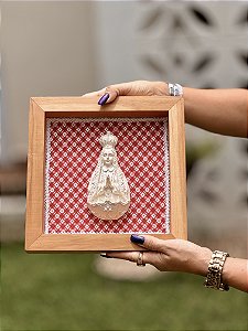 Quadro em Teca de Nossa Senhora | 25cm x 25cm