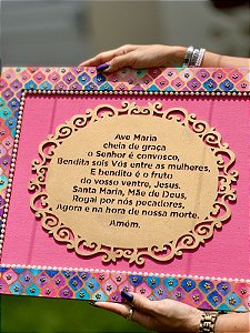 Quadro Oração da Ave Maria | 37cm x 47cm