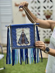 Estandarte P Nossa Senhora Aparecida (Azul) | 23cm x 23cm