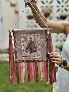 Estandarte P Nossa Senhora Aparecida (Rosa) | 23cm x 23cm