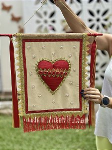 Estandarte M Coração Rubro Imperial | 43cm x 34cm