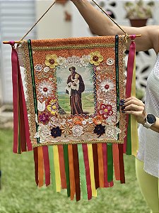 Estandarte M São Benedito Flores do Sertão | 45cm x 40cm