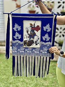 Estandarte M São Jorge Guardião Celestial | 45cm x 42cm