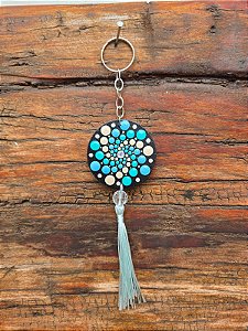 Chaveiro Mandala Ponto a Ponto – Pintado à Mão #003 | 19cm x 4cm