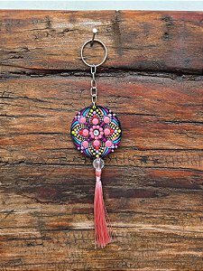 Chaveiro Mandala Ponto a Ponto – Pintado à Mão #004 | 19cm x 4cm