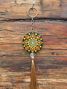 Chaveiro Mandala Ponto a Ponto – Pintado à Mão #005 | 19cm x 4cm