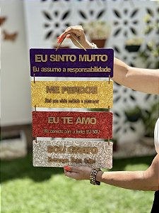 Quarteto Ho’oponopono Consciência – Painel em MDF #001 | 50cm x 30cm