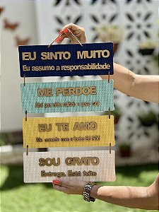 Quarteto Ho’oponopono Consciência – Painel em MDF #002 | 50cm x 30cm