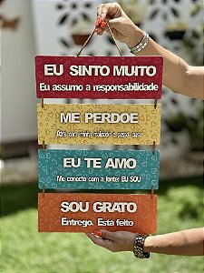 Quarteto Ho’oponopono Consciência – Painel em MDF #003 | 50cm x 30cm