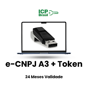 Certificado Digital e-CNPJ A3 com Token com 24 Meses de Validade