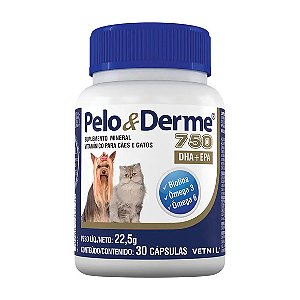 Pelo e Derme 750 DHA + EPA Vetnil 30 Cápsulas