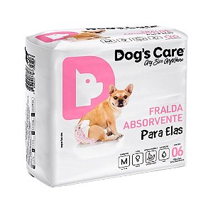 Fralda Higiênica Fêmea Dogs Care 6 unidades M