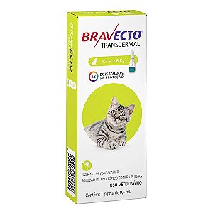 Antipulgas Bravecto Transdermal Gatos 1,2 a 2,8kg 112,5 mg