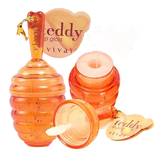 Lip Gloss Teddy Pote de mel Vivai - Brilho e Hidratação para Seus Lábios