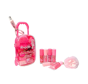 Kit Mini Lip Gloss + Chaveirinho + Mala de Brinquedo 6 em 1 Bobbi Rara