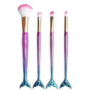 Kit de Pincéis Sereia Maquiagem Make up - Cores Sortidas
