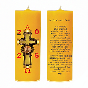 Mini Círio Pascal 14cm - Cordeiro Amarelo