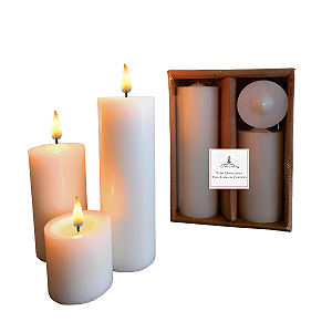 Trio de Velas Cilíndricas 5cm, 10cm E 15cm Decoração Festas