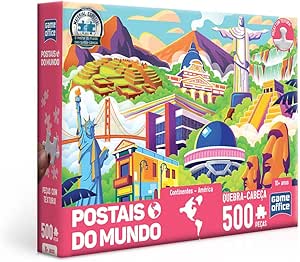 Quebra-cabeça: Postais do mundo - Continentes - América - 500 peças