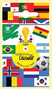 Adesivo na Caixinha com 48 bandeiras da Copa do Mundo