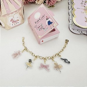 Pulseira com 5 charms Petit Conte Bailarinas e Música