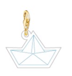 Charm barquinho de papel