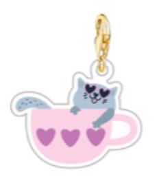 Charm gatinho na xícara