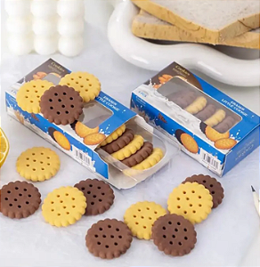 Kit de borrachas biscoitinhos com caixinha