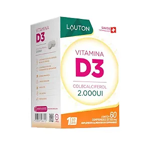 Vitamina D3 2000ui 60 Caps 500mg Lauton