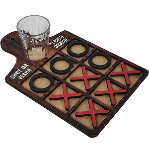 Jogo da Velha Shots para Bebidas Alcoólicas – Diversão, Castigos e Brincadeiras no Churrasco com Amigos – Copos de Dose Inclusos