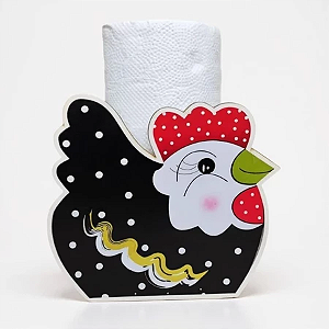 Suporte Porta Rolo Papel Toalha Decoração Galinha Cozinha